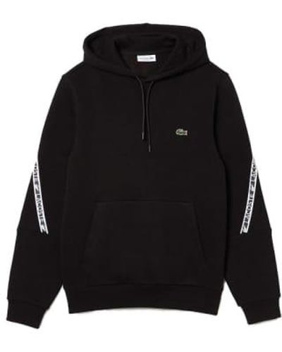 Lacoste Tape Sleeve Overhead Hood Sh2485 Black - Nero