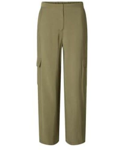 SELECTED Emberly Tapered Cargo Trousers Dusky - Verde