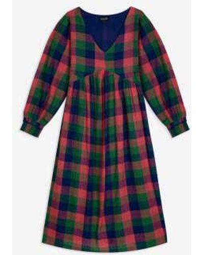 Lowie Handwoven Madras Check Dress M - Blue