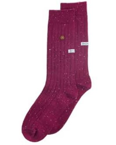Alfredo Gonzales Speckled Burgundy Socks S - Purple