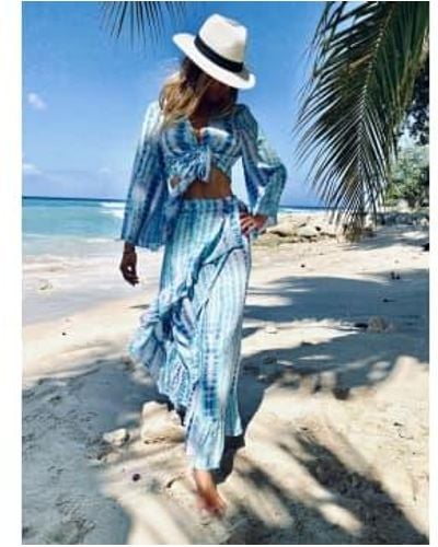 Sophia Alexia Caribbean Rain Wrap Skirt Size One - Blue