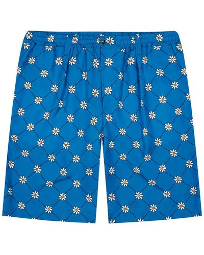 Marni Blue Daisy Print Shorts - Blau