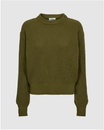 Minimum Mikala Recycled Cotton Sweater Avocado Gots Certified Xs - Green