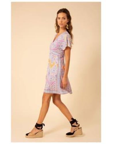 Hale Bob Mosaic Print V Neck Short Dress Col: Multi, Size M - Natural