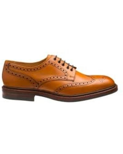 Loake Chester Brogue Shoes With Rubber Sole - Brown