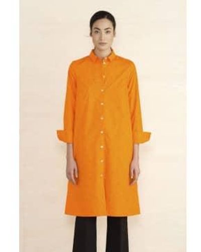 Marimekko Gesegnetes kleidungskleid und gelb mit gürtel - Orange