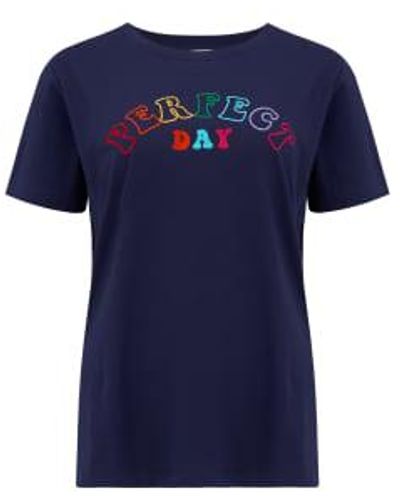 Sugarhill maggie T-shirt , Perfect Day Embro Cotton - Blue