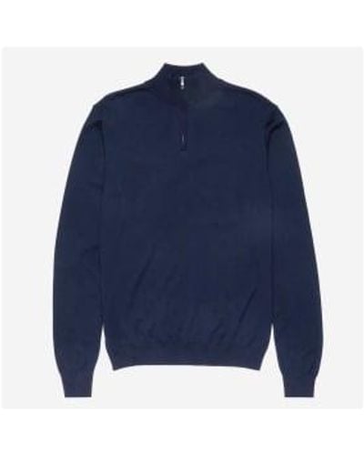 Oliver Sweeney Curragh jersey lana merino con cremallera 1/4 talla: m, col: azul marino