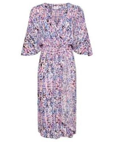 Saint Tropez Everley Wrap Dress In Ikat Print - Viola