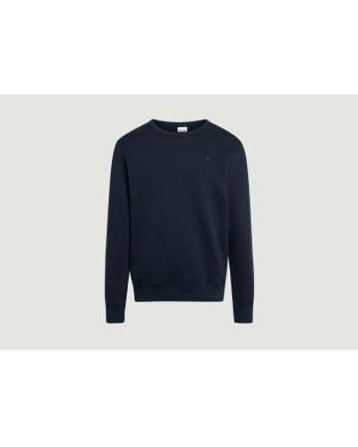 Knowledge Cotton Navy Blue Elm Basic Sweatshirt