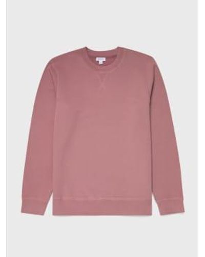 Sunspel Loopback Sweatshirt In Vintage - Rosa