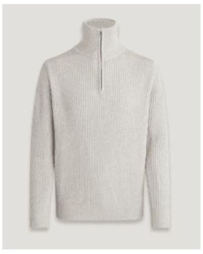 Belstaff Stanley Quarter Zip Sweater - Gray