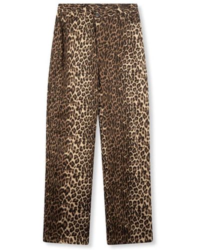 Refined Department Leopard Reba Denim Jeans - Brown