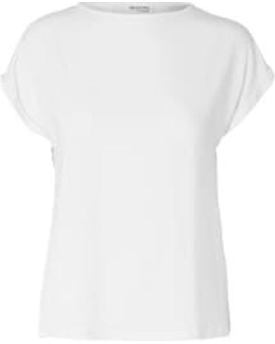 SELECTED Bellis Boat Neck Top - White