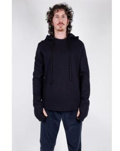 Hannes Roether Boiled Hoodie Navy Double Extra Large - Blue