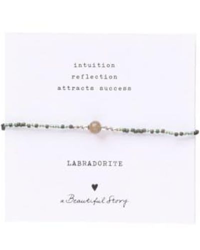 A Beautiful Story BL23329 Iris Card Labradorite Bracelet SC - Weiß