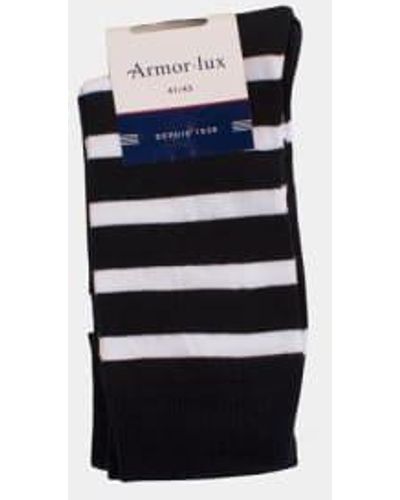 Armor Lux 2 Pack Socks Midnight White - Blu