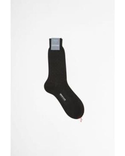 Bresciani Dotted Cotton Socks In Nero Poivre