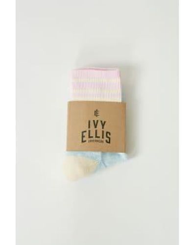 Ivy Ellis Gran arena 1/4 calcetines damas slizados - Blanco