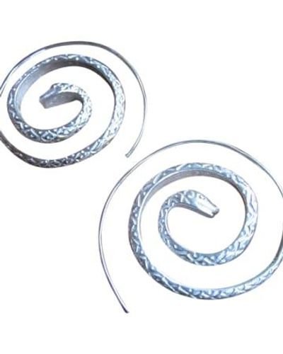 CollardManson 925 Snake Spiral Earrings - Metallic