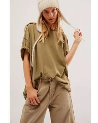 Free People Nina Tee In Moss - Marrone