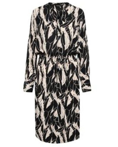 Soaked In Luxury And White Rock Print Zaya Dress - Nero