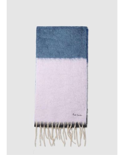 PS by Paul Smith Ps Colour Block Fuzzy Scarf - Blue