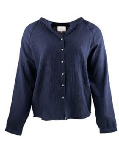 shades-antwerp Julie Shirt Night Cotton Gauze - Blue