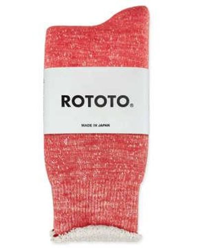 RoToTo Double Face Merino Socks Red Small
