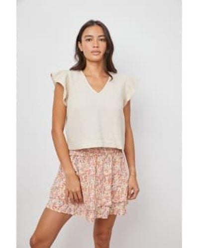 Rails Miley Sleeveless Frill Detail Crop Top Size: S, Col: Flax S - Multicolour