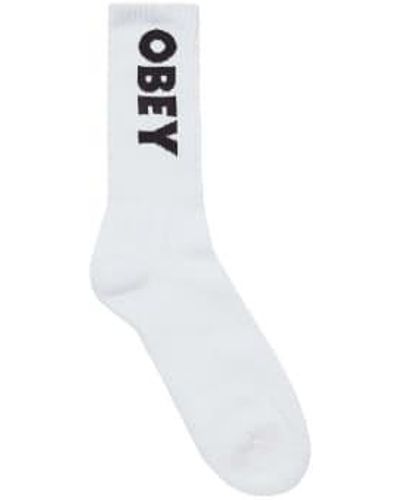 Obey Flash Socks One Size - White