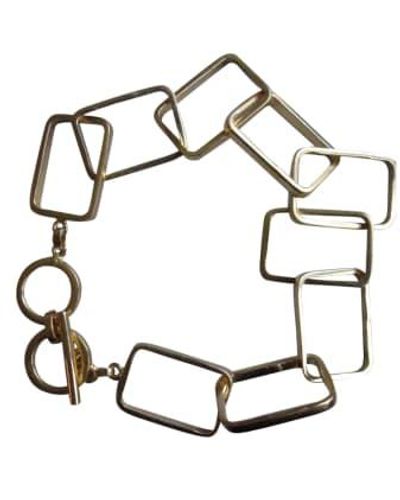 CollardManson Bracelet à liaison rectangulaire plaquée or - Noir