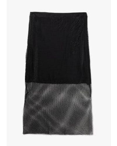 Levete Room S Ember Beaded Mesh Slip Skirt - Black