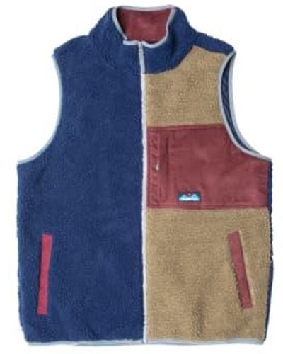 Kavu Cooper Fleece Vest Cherry Wood Falls - Blu