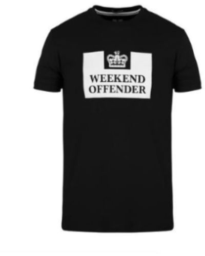 Weekend Offender Schwarzes Gefängnis-Logo bedrucktes T-Stück