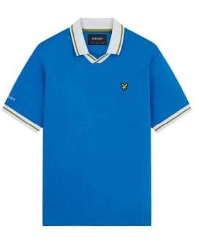 Lyle & Scott Italie Football Polo Shirt Navy - Bleu