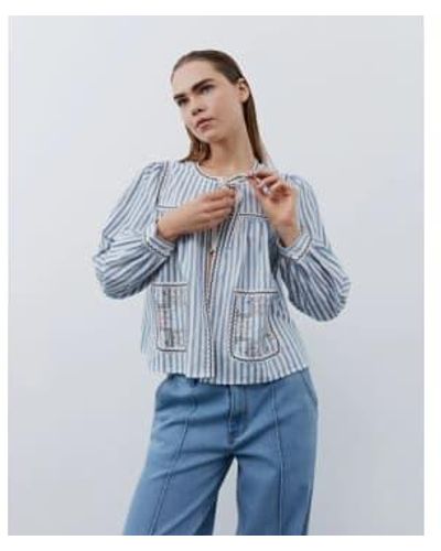 Sofie Schnoor Striped Shirtjacket Federal - Blu