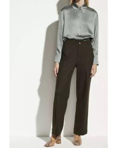 Vince High Rise Wide Leg Trousers - Grigio