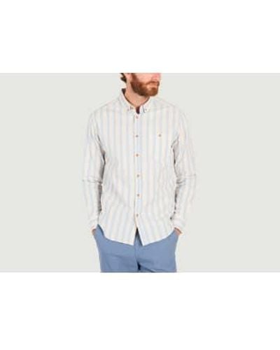 Olow Striped Cotton Shirt Bud Xl - Blue