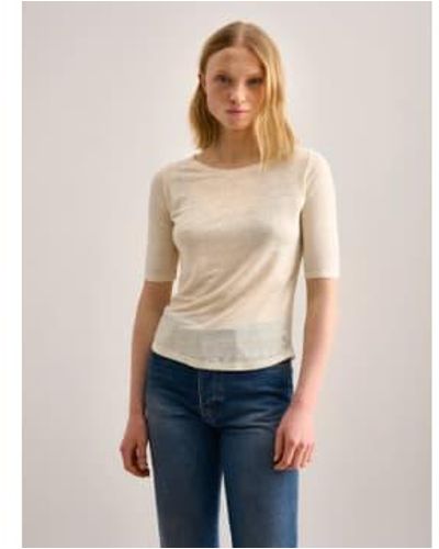Bellerose Ecru Seas Linen T Shirt - Neutro