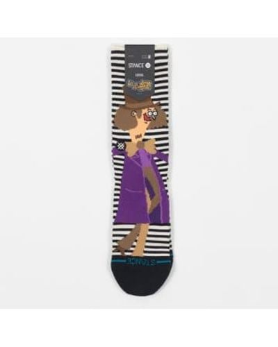 Stance Willy Wonka Collaboration Oompa Loompa Socks In & White M - Purple