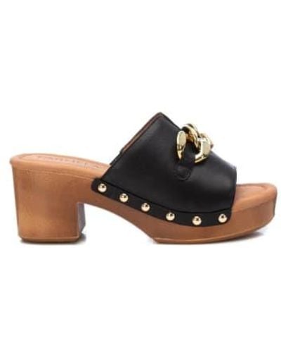 Carmela Leather Clog Sandals - Nero
