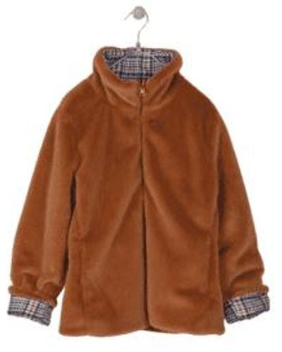 indi & cold Terrcotta Zip Up Coat From L - Brown