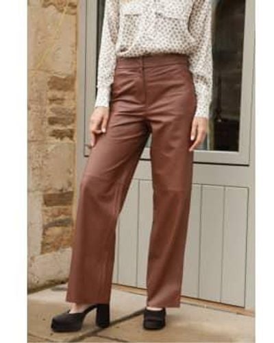 Riani Leather Pant - Brown