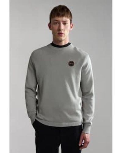 Napapijri Mens Derri Crew Neck Jumper - Grigio