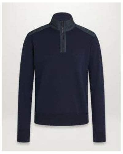 Belstaff Kilmington Quarter Zip Sweater Size: M, Col: Washed Navy M - Blue