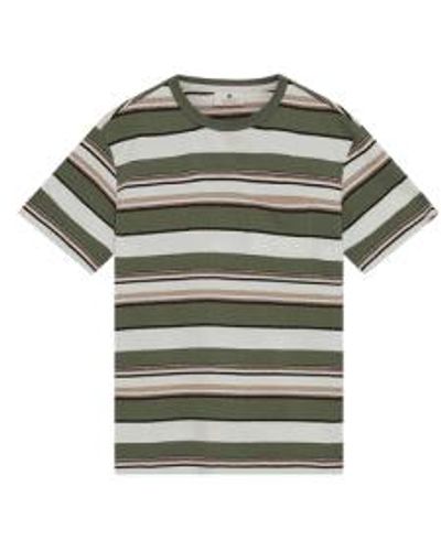 Anerkjendt T-shirt à rayures Kikki S/S en olivine - Vert