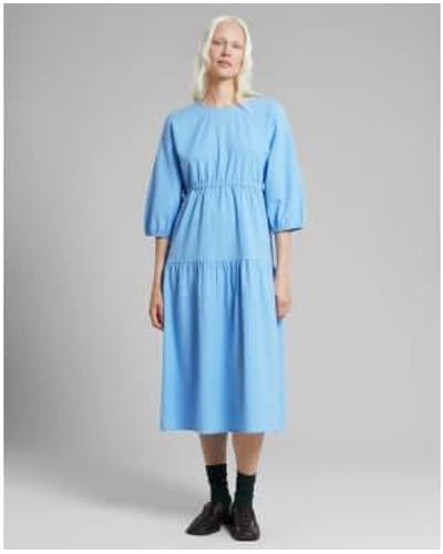 Dedicated Fejan Dress Seersucker Xs - Blue