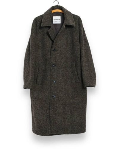 Hansen Sigurd 26-59-7 Brown Tweed Coat - Noir