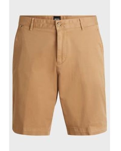 BOSS Slice-short Medium Beige Slim Fit Shorts - Natural